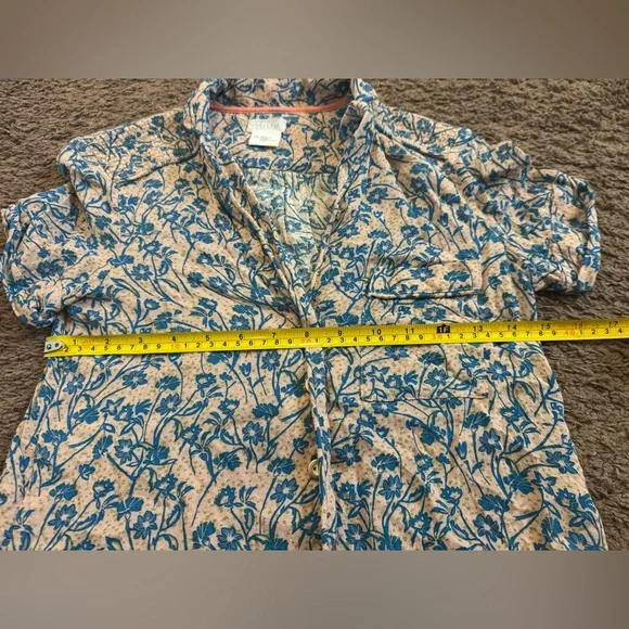 2 FOR $20 Cooperative Blue Pink Button Up Top Blouse Crop Top Short Sleeve XS - Picture 7 of 7